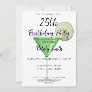 Colorful apple cocktails invitation