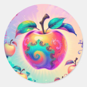 Colorful apple for Summer Classic Round Sticker