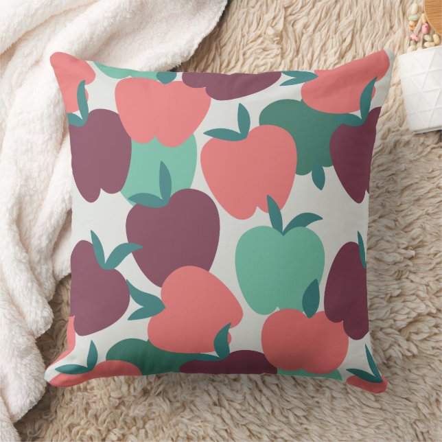 Colorful Apple Fruit Pattern Throw Pillow (Blanket)