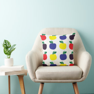 Colorful Apple Fruit Throw Pillow