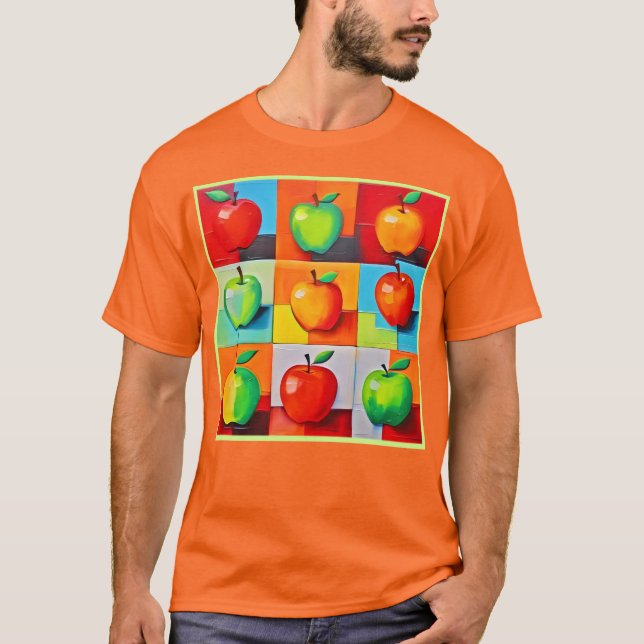Colorful Apple Grid T-Shirt (Front)