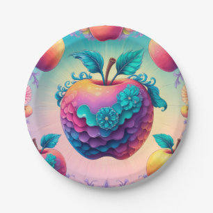 Colorful apple paper plates