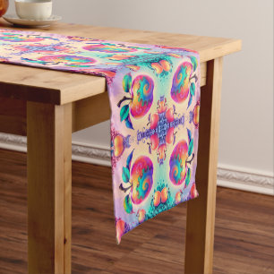Colorful apple short table runner