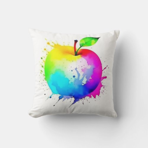 Colorful Apple  Throw Pillow