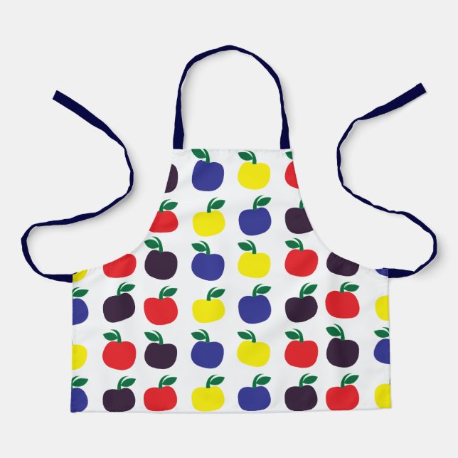 Colorful Apples Fruits Kids Apron (Front)