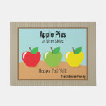 Colorful Apples Happy Fall Monogram Doormat