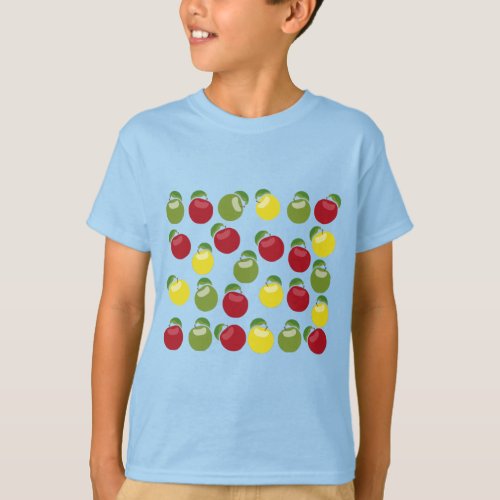 Colorful Apples Pattern T_Shirt