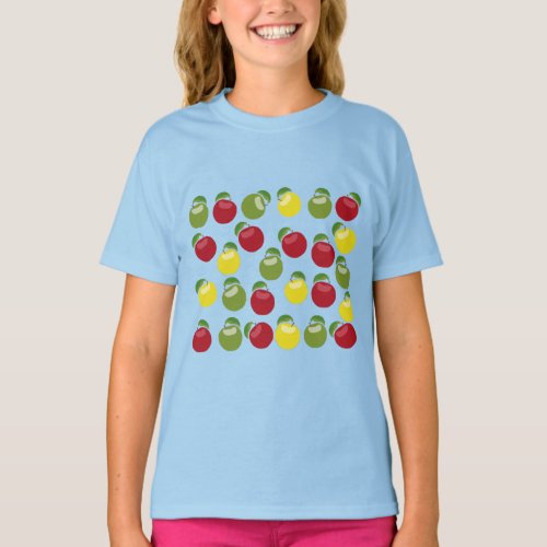 Colorful Apples Pattern T_Shirt