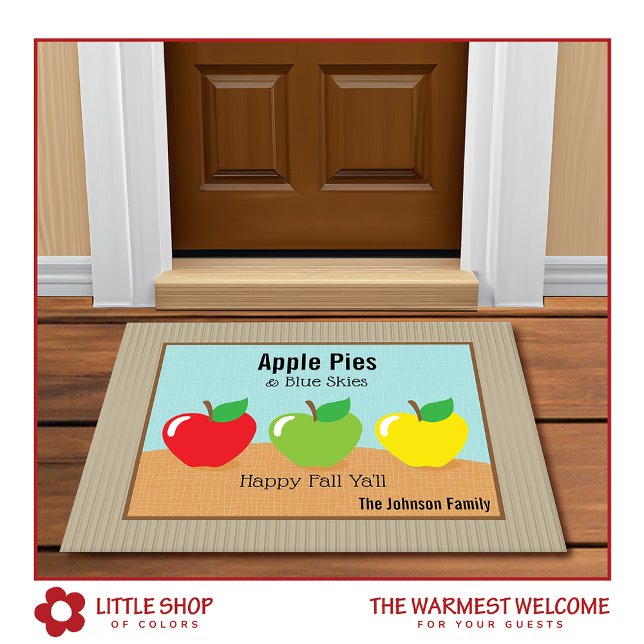 Colorful Apples Personalized Fall Doormat (Creator Uploaded)