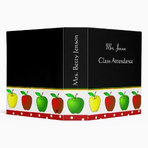 Colorful Apples Teacher's Binder