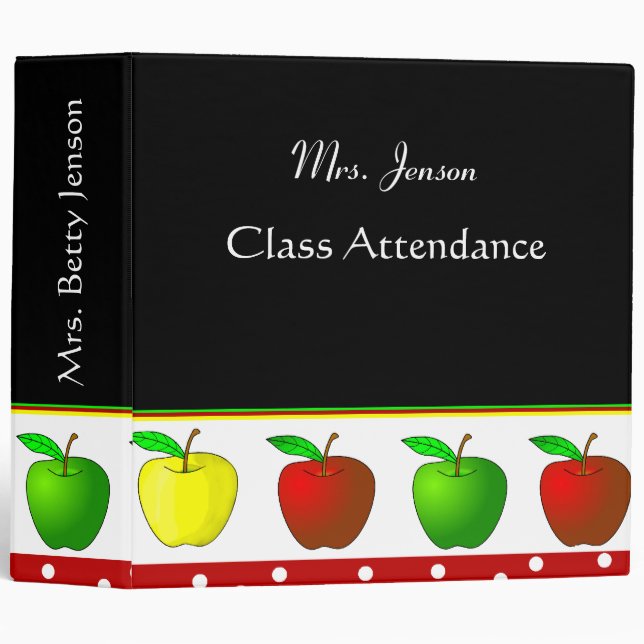 Colorful Apples Teacher's Binder (Front/Spine)