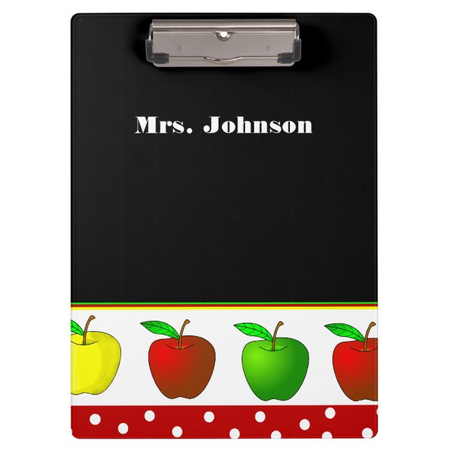 Colorful Apples Teacher's Clipboard (Front)