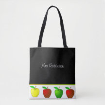 Colorful Apples Teachers Tote Bag