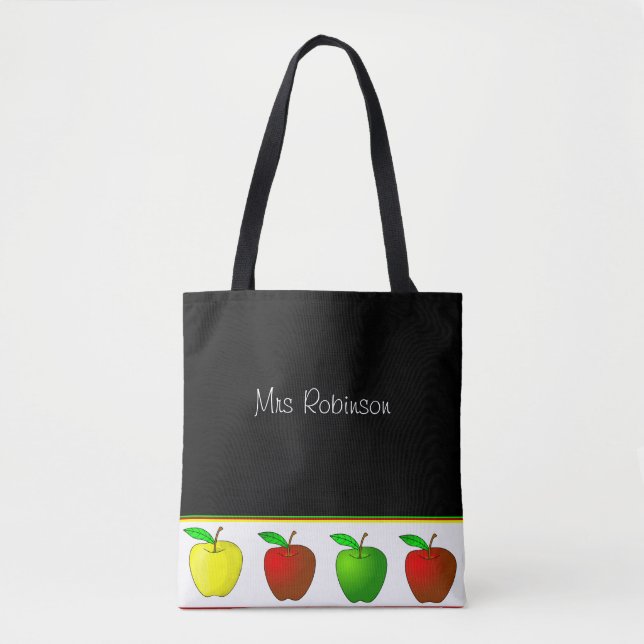 Colorful Apples Teachers Tote Bag (Front)