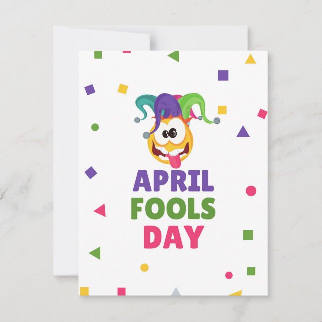 Colorful April Fools Day Holiday Card (Front)