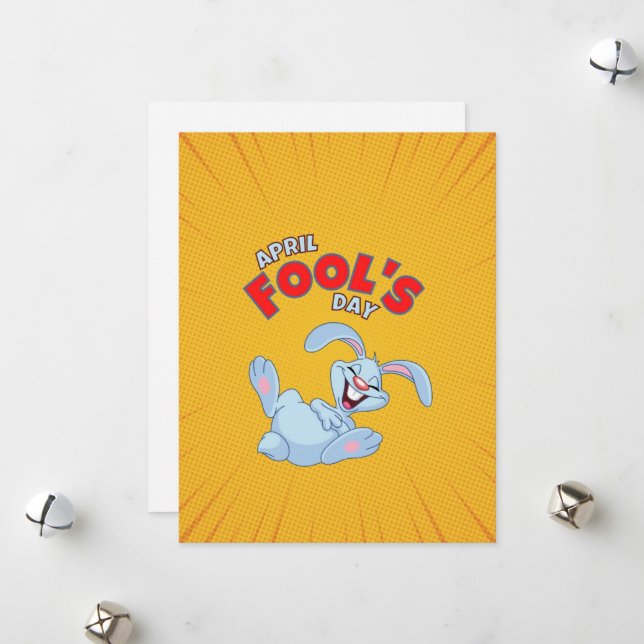 Colorful April Fools' Day Holiday Card (Front/Back In Situ)