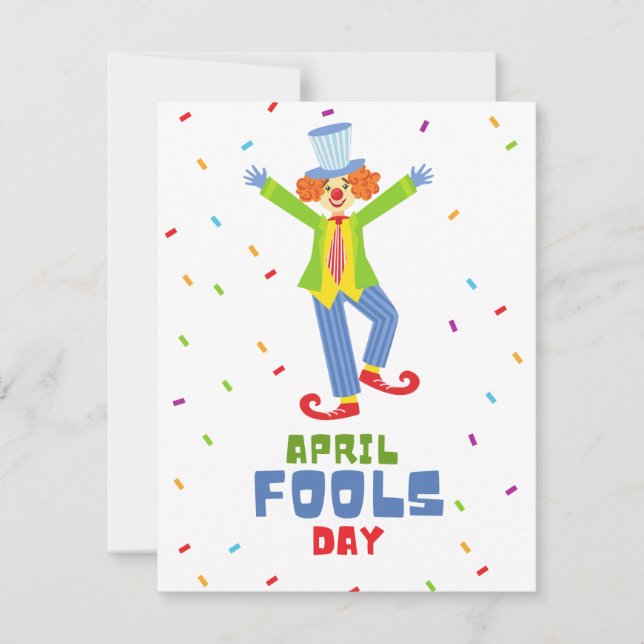 Colorful April Fools Day Holiday Card (Front)