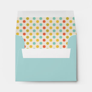 Colorful Aqua and Polka Dots Thank You Envelope