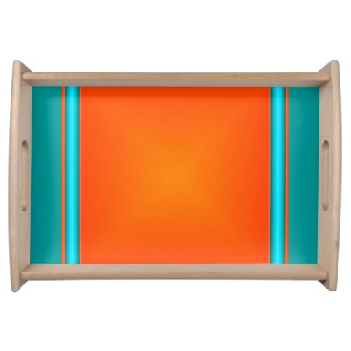 Colorful AquaBurnt Orange Serving Tray