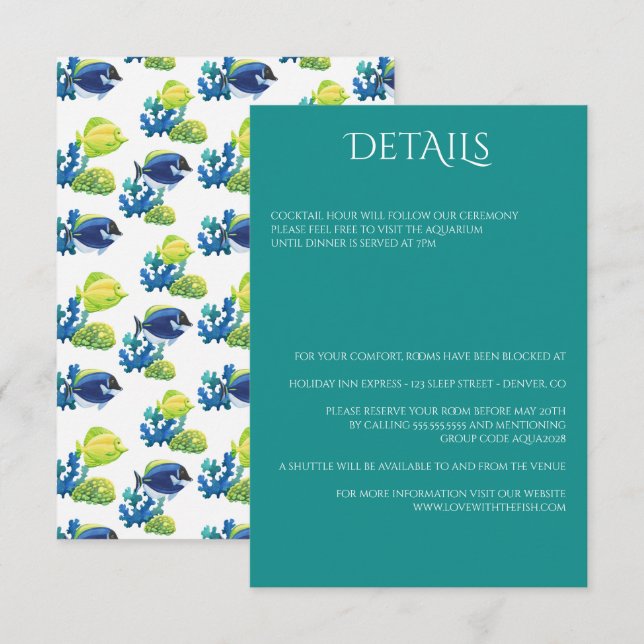 Colorful Aquarium Enclosure Card (Front/Back)