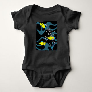 Colorful Aquarium Fish Animal Motifs Baby Bodysuit