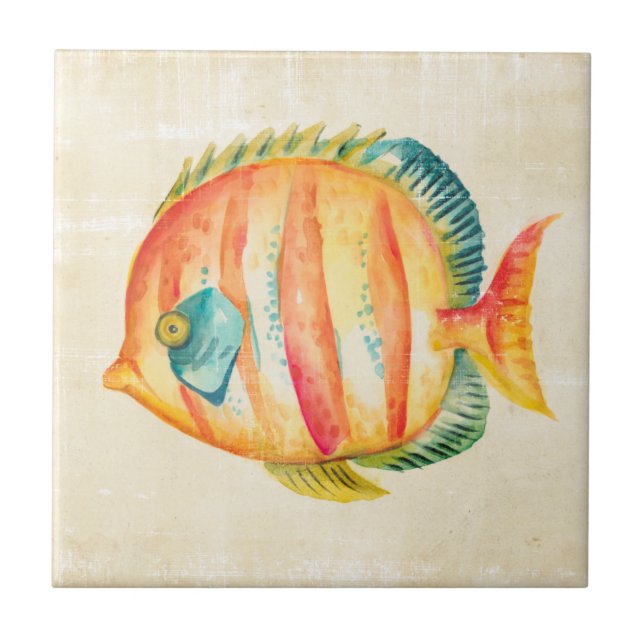 Colorful Aquarium Fish Ceramic Tile (Front)