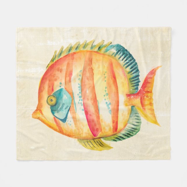 Colorful Aquarium Fish Fleece Blanket (Front (Horizontal))