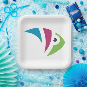colorful aquarium fish illustration design paper plates