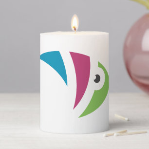 colorful aquarium fish illustration design pillar candle