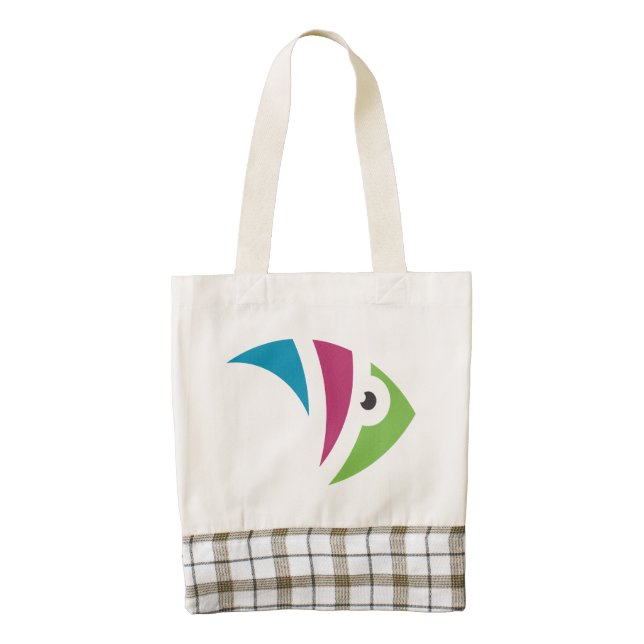 colorful aquarium fish illustration design zazzle HEART tote bag (Front)