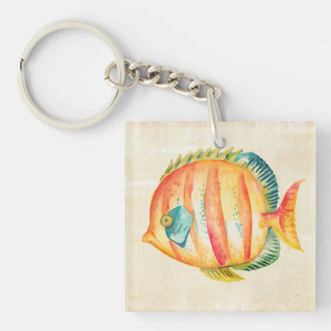 Colorful Aquarium Fish Keychain | Zazzle