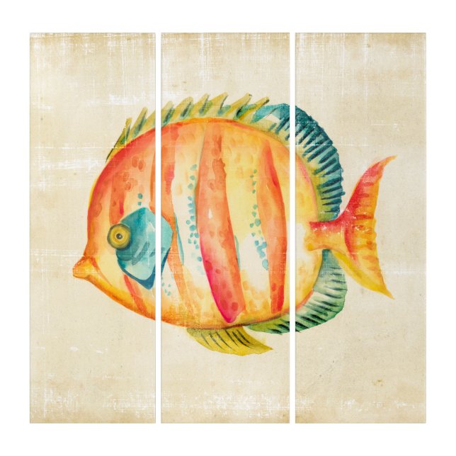 Colorful Aquarium Fish Triptych (Front)