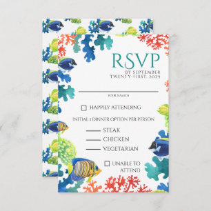 Colorful Aquarium Food Choices RSVP Card
