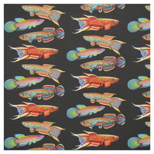 Colorful Aquarium Killifish Fabric