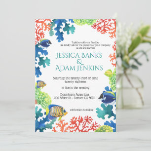 Colorful Aquarium Wedding Invitation