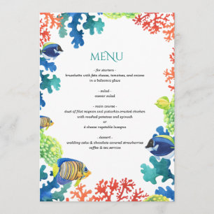 Colorful Aquarium Wedding Menu