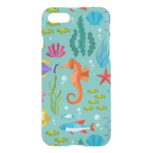 Colorful aquatic life  animals pattern iPhone SE87 case