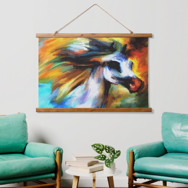Colorful Arabian Horse  Hanging Tapestry (Living Room)