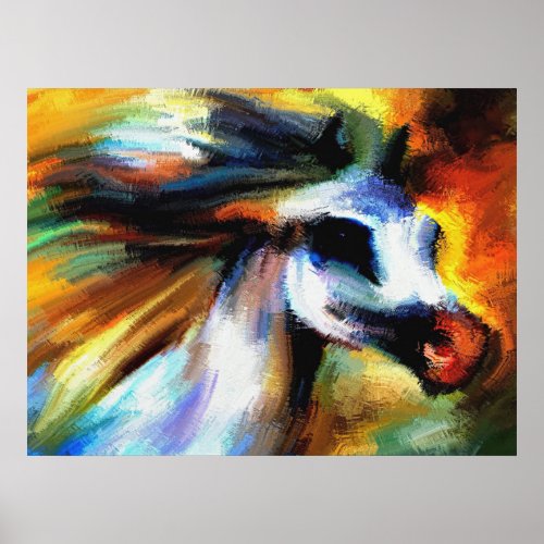 Colorful Arabian Horse Poster
