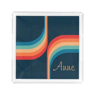 Colorful arches in retro style acrylic tray