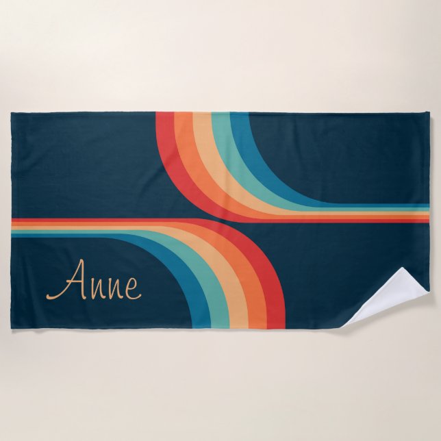 Colorful arches in retro style beach towel (Front)