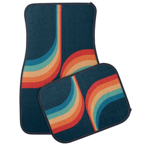 Colorful arches in retro style car floor mat