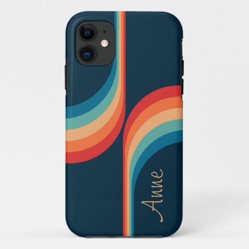Colorful arches in retro style  iPhone 11 case