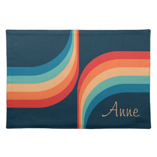 Colorful arches in retro style cloth placemat