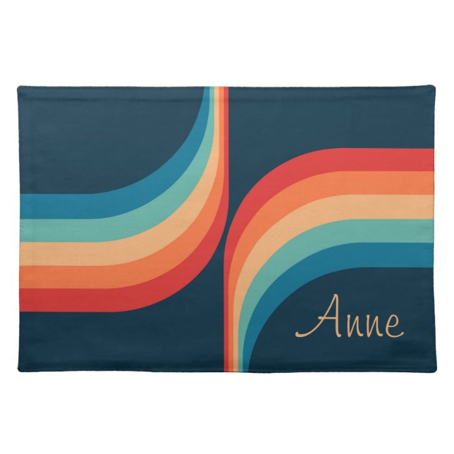 Colorful arches in retro style cloth placemat (Front)