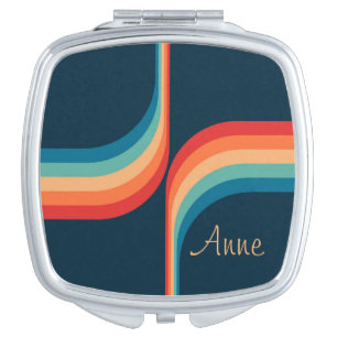 Colorful arches in retro style compact mirror
