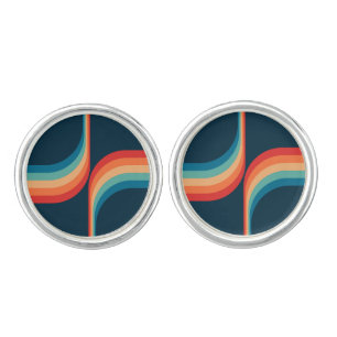 Colorful arches in retro style cufflinks