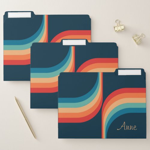 Colorful arches in retro style  file folder