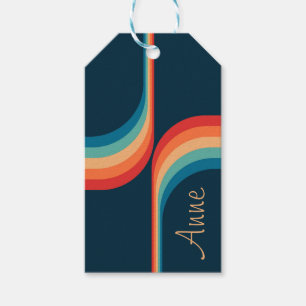 Colorful arches in retro style gift tags