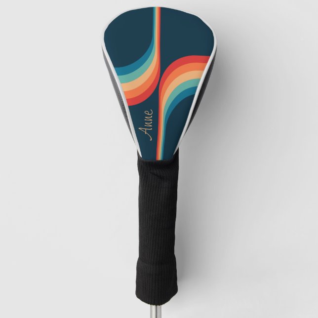 Colorful arches in retro style golf head cover (Front)